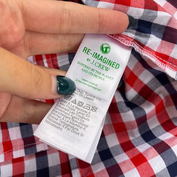 J. Crew Re-imagined Gingham Sleeveless Button-Up Top - Size XS - Picture 5 of 10